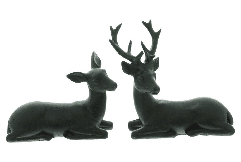 Home-trends24.de Dekofigur Hirsch Schwarz liegend Paar Tisch Deko Herbst We günstig online kaufen