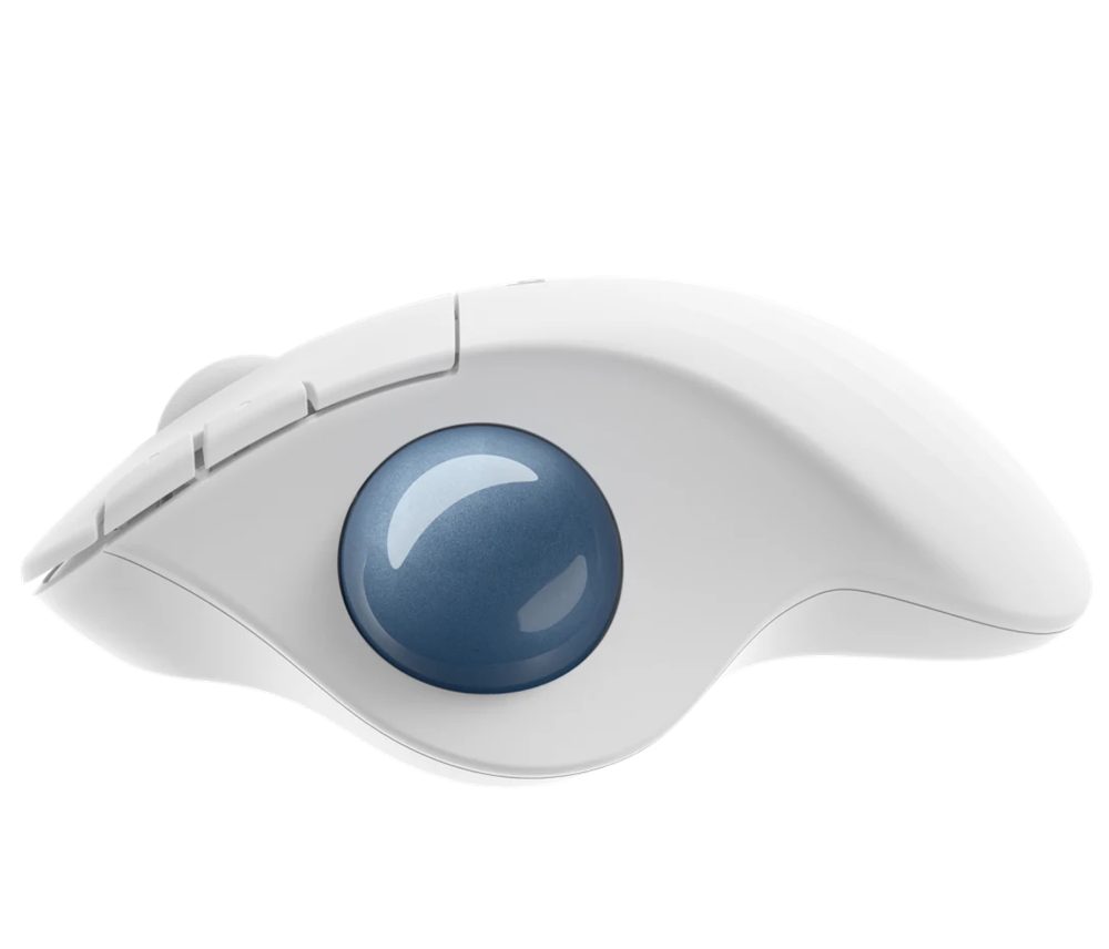 Logitech ERGO M575 Wireless Trackball – Daumensteuerung, Bluetooth/USB, Weiß Maus