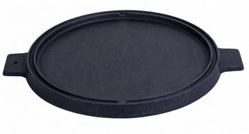 HOTWOK Grillplatte, Guss-Wendeplatte Ø 32,5 cm beidseitig nutzbar optimal für jeden Grill