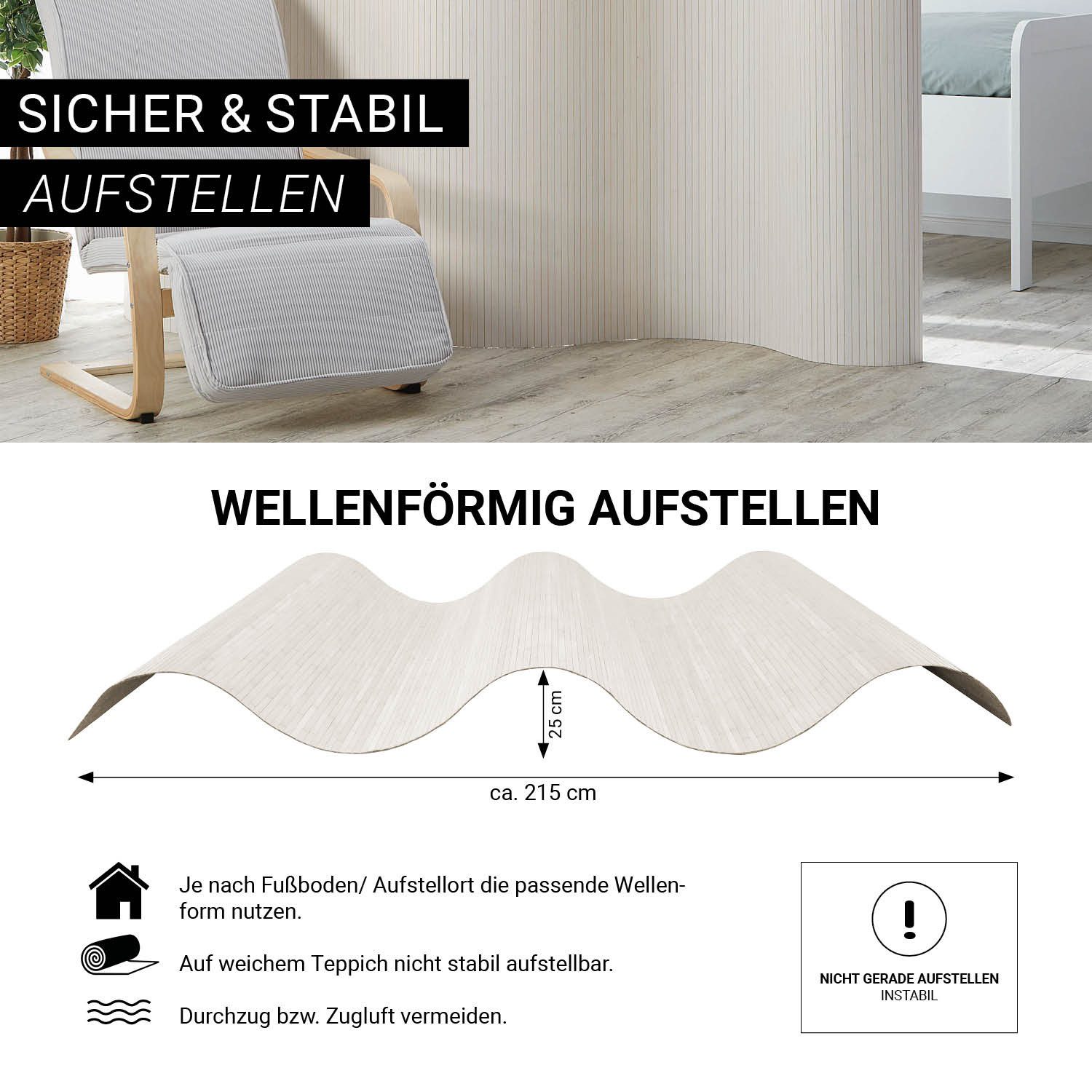 Homestyle4u Paravent Raumteiler Trennwand Bambus Sichtschutz günstig online kaufen