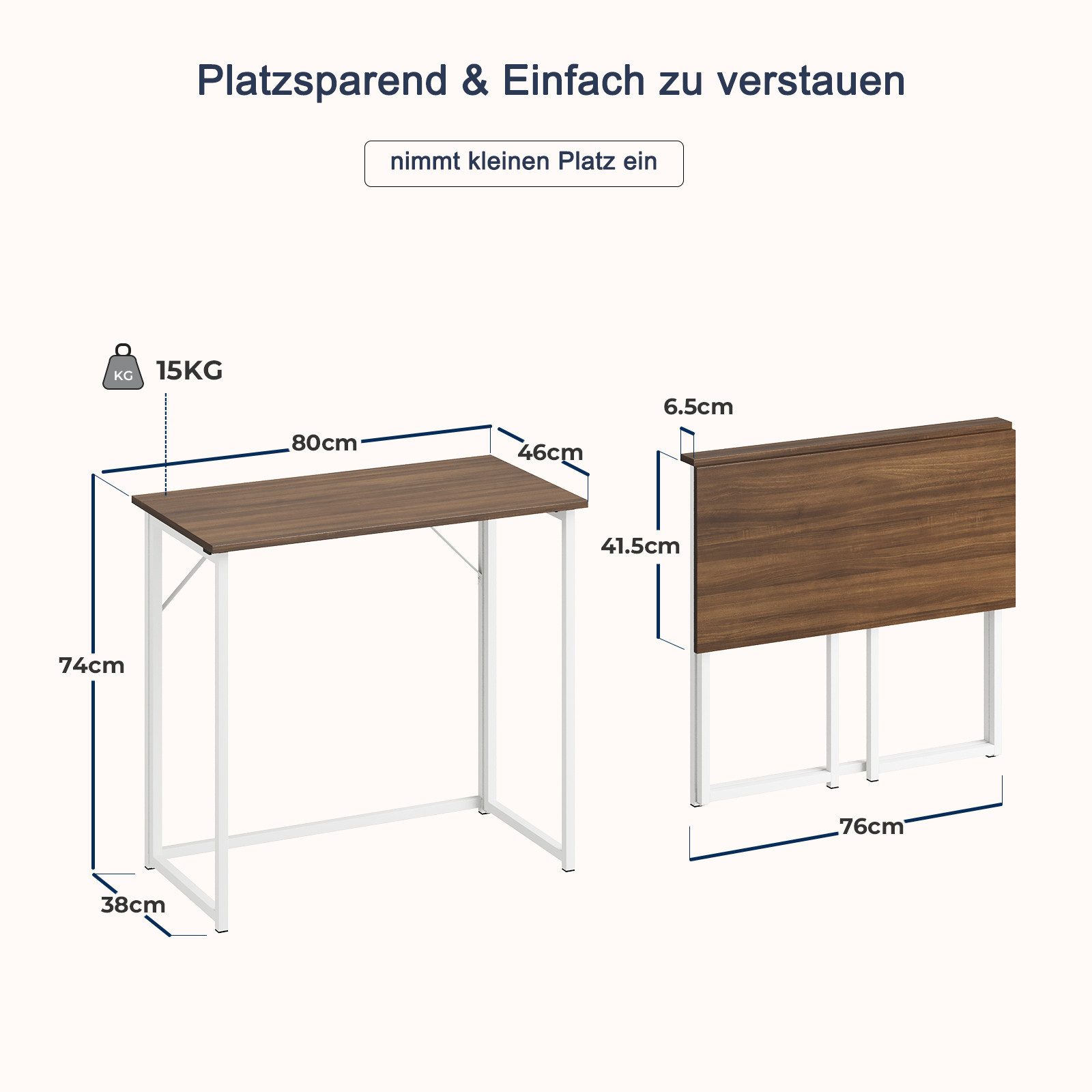 NAIMP Klapptisch Schreibtisch faltbar Computertisch PC Tisch Bürotisch für günstig online kaufen