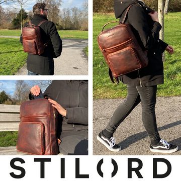 STILORD Notebook-Rucksack "Glover" Business Lederrucksack 15,6 Zoll