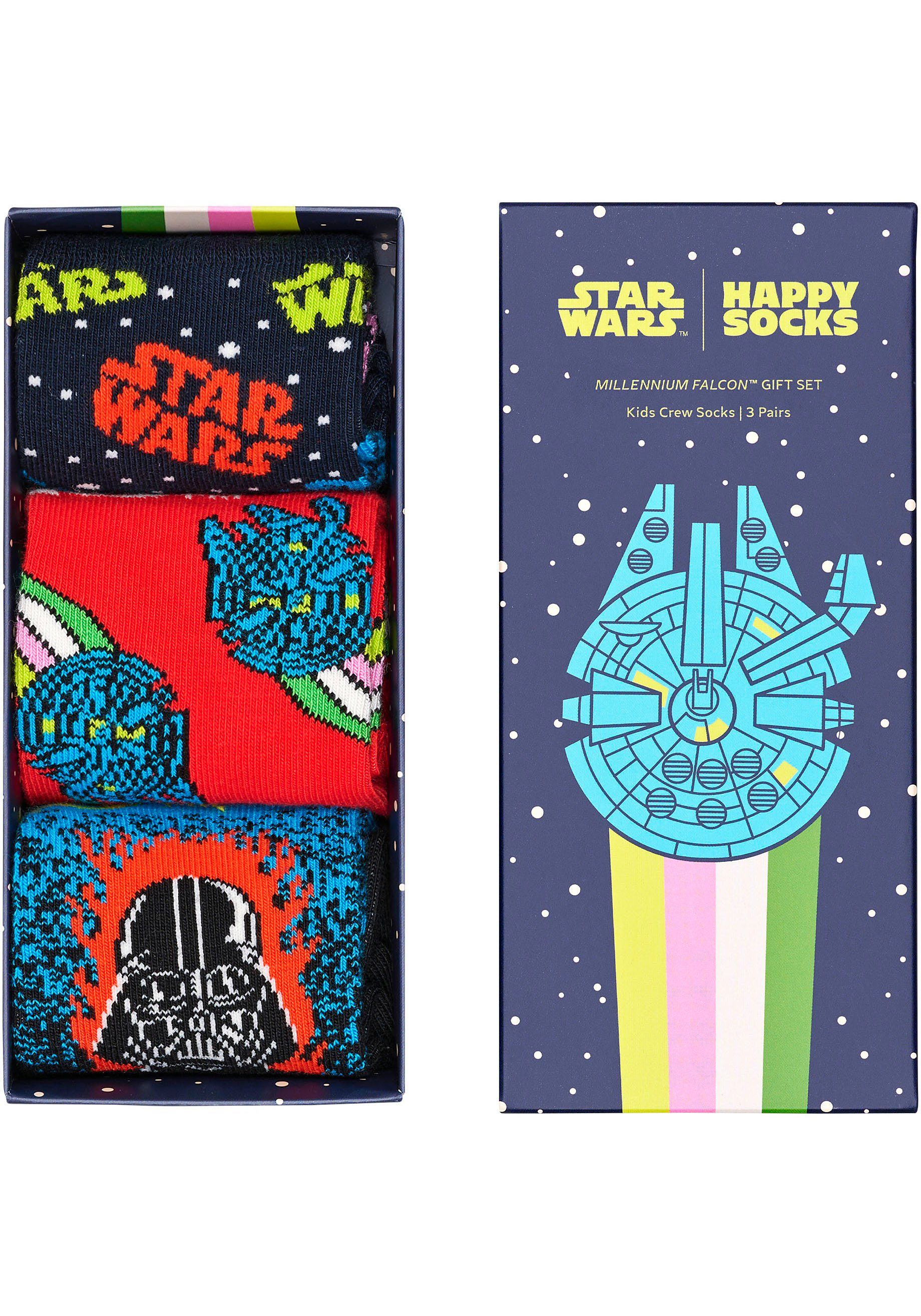 Star Gift (3-Paar) Logo Socks Socken Vader Wars Millennium Set Wars Happy Darth Star Falcon, &