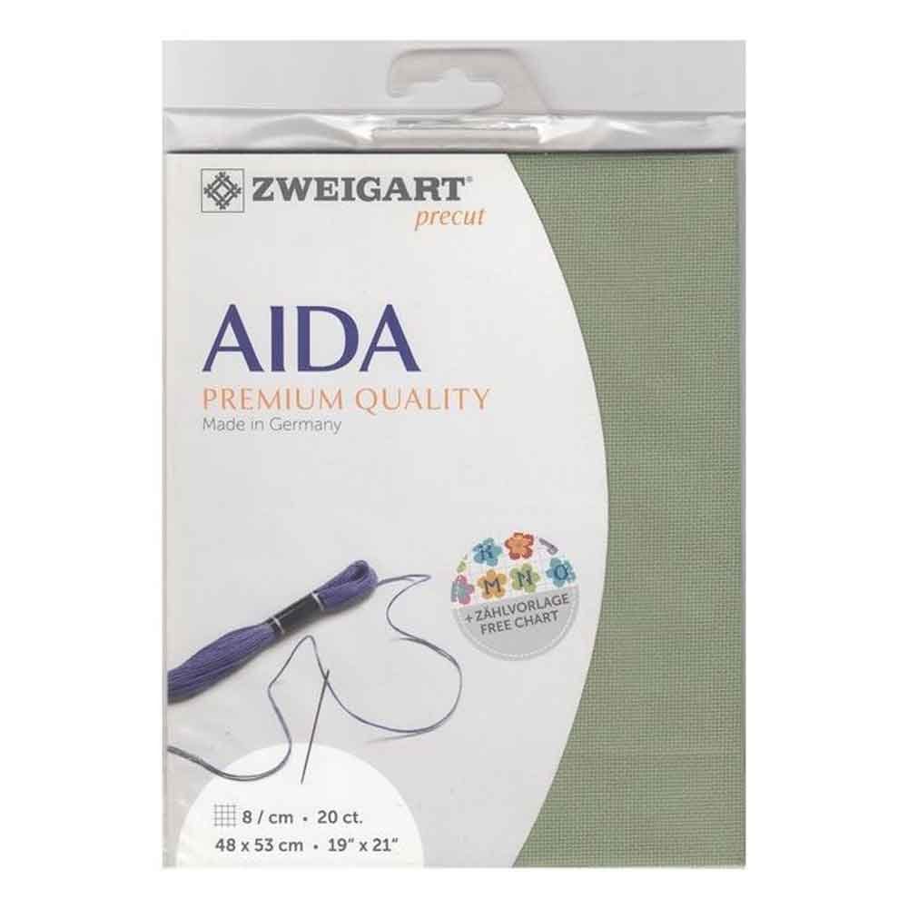 Zweigart Kreativset AIDA Zweigart Precute 20 ct. Extra Fein-Aida 3326 Farbe 6016 moosgrün, (embroidery kit by Marussia)