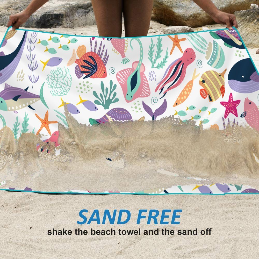Strandtuch Hawaii FRUNS Strandtuch Decke 1 Farbe Pool Sanddicht Mikrofaser Tropisch