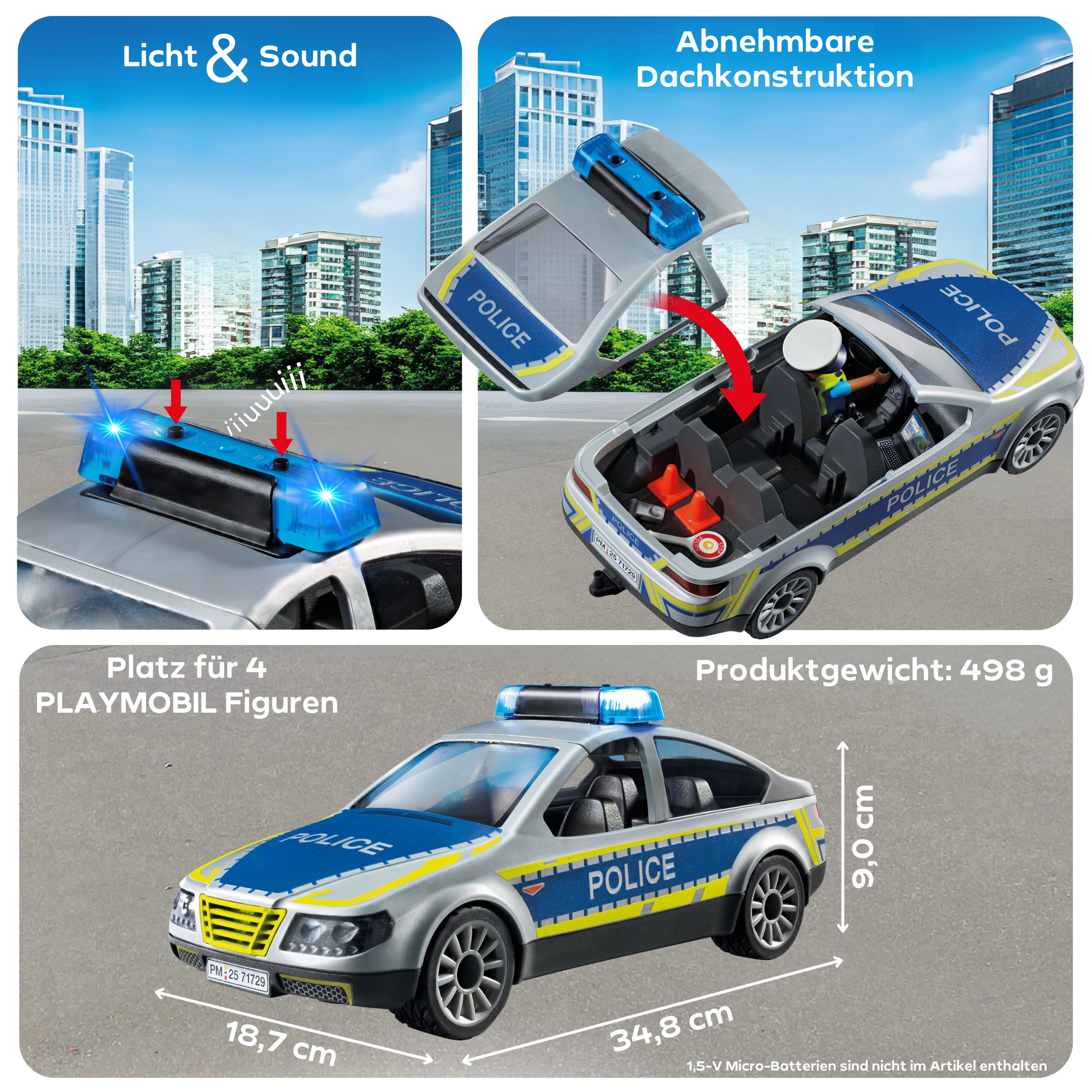 Playmobil® Polizei Streifenwagen (71729), Playmobil Action Heroes Konstruktions-Spielset, (24 St) – Bild 4 von 5