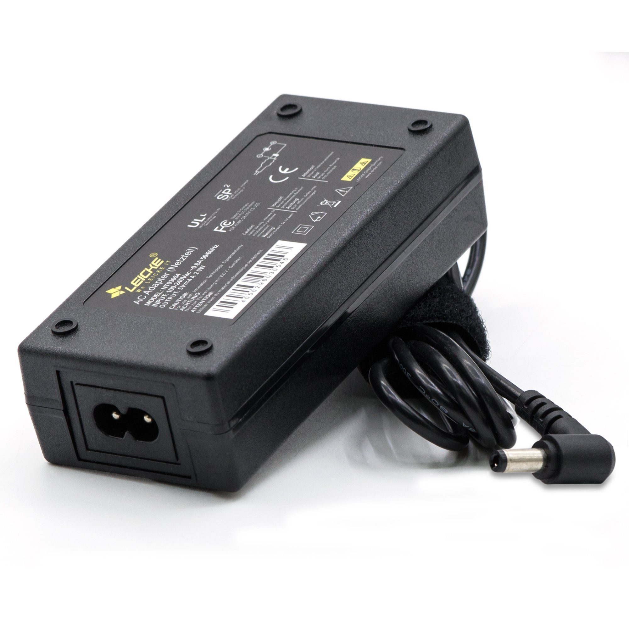 Leicke Netzteil 5V 4A 20W für Externe DVD/Blu Ray Laufwerke -Festplatten, Akku Netzteil (für Ladestationen, Smart-Geräte, Radiowecker Wlan-Routern,Hub, Switch)