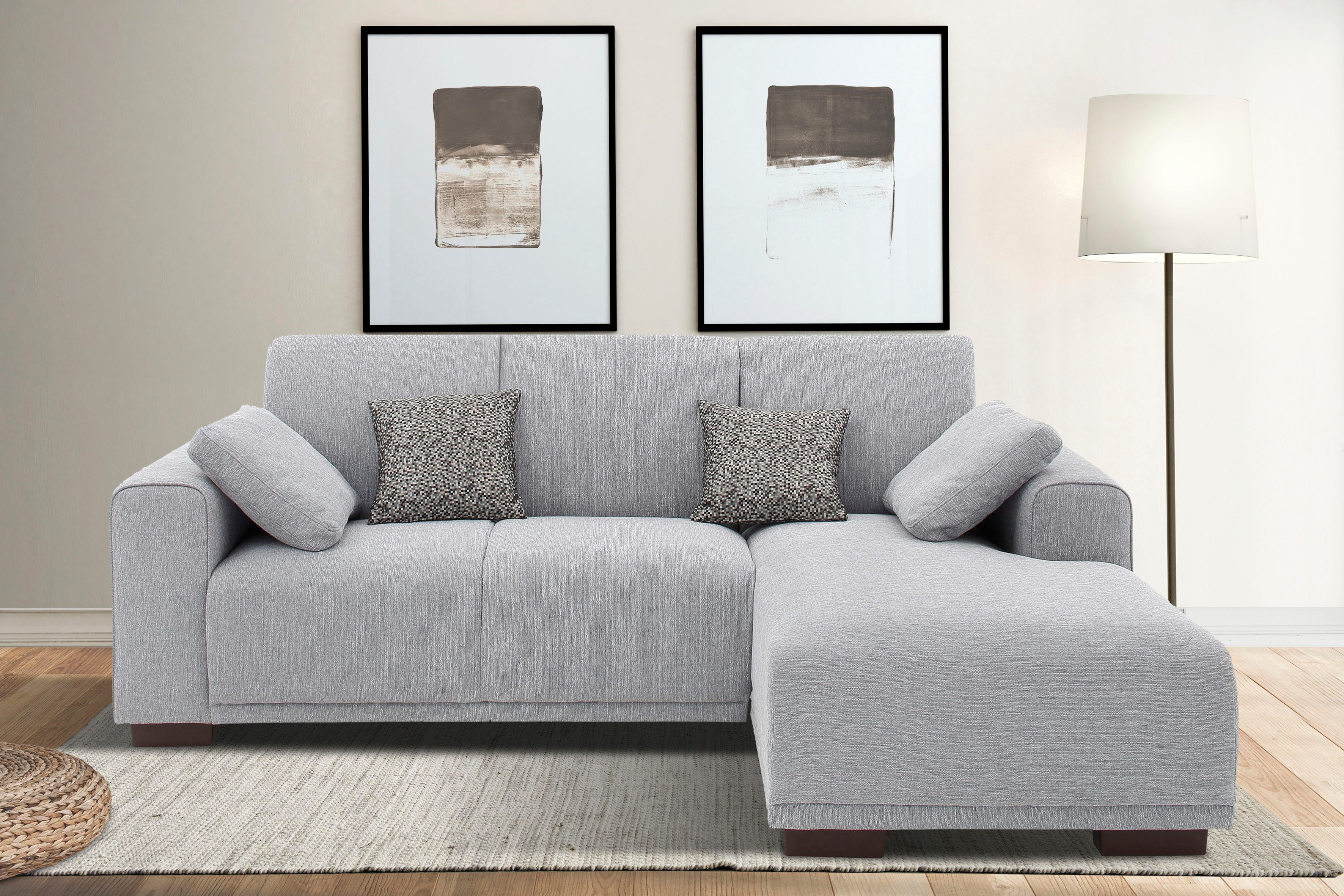 Home affaire Ecksofa "BORNHOLM L-Form mit Recamiere, Maße B/T/H: 234/162/85 günstig online kaufen