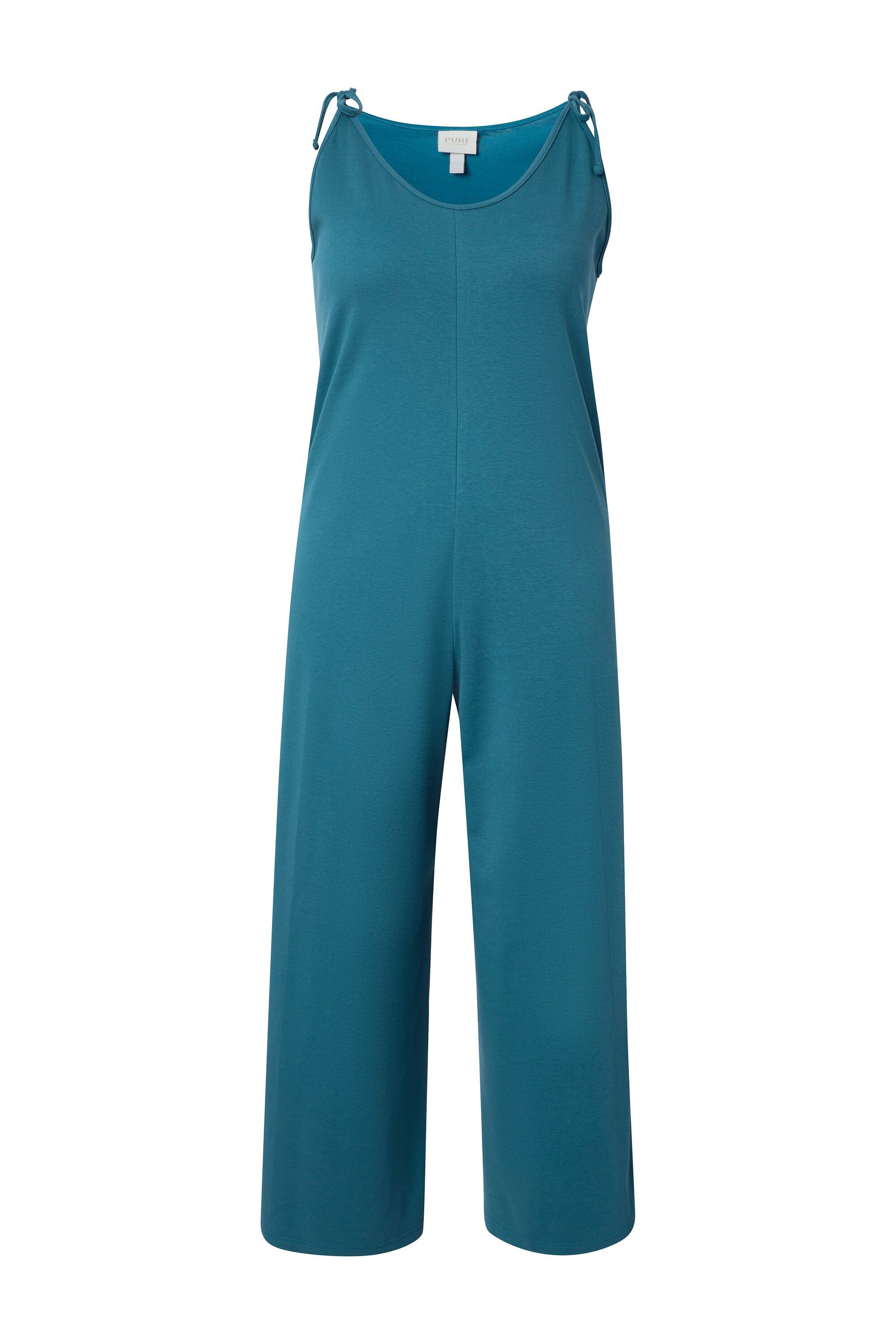 Schlupfhose Jersey-Jumpsuit weites Bein Ziernaht Biobaumwolle