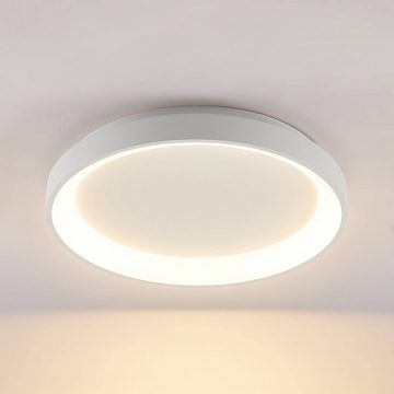 Arcchio LED Deckenleuchte Vivy, dimmbar, LED-Leuchtmittel fest verbaut, warmweiß, Modern, Metall, Acryl, weiß, 1 flammig, inkl. Leuchtmittel, LED Lampe
