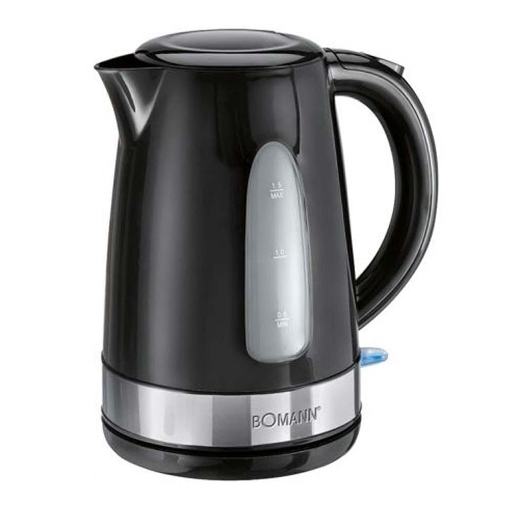 BOMANN Wasserkocher, Schnurloser 2200W Wasserkocher mit 360° Steckverbindung 1,5 Liter