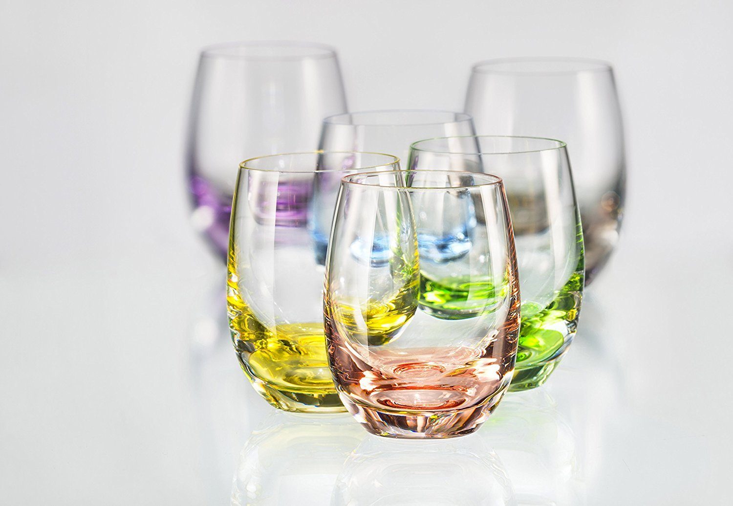 Crystalex Schnapsglas Rainbow, Kristall, Kristallgläser, farbig: gelb, grün, blau, lila, grau, rot, Bohemia