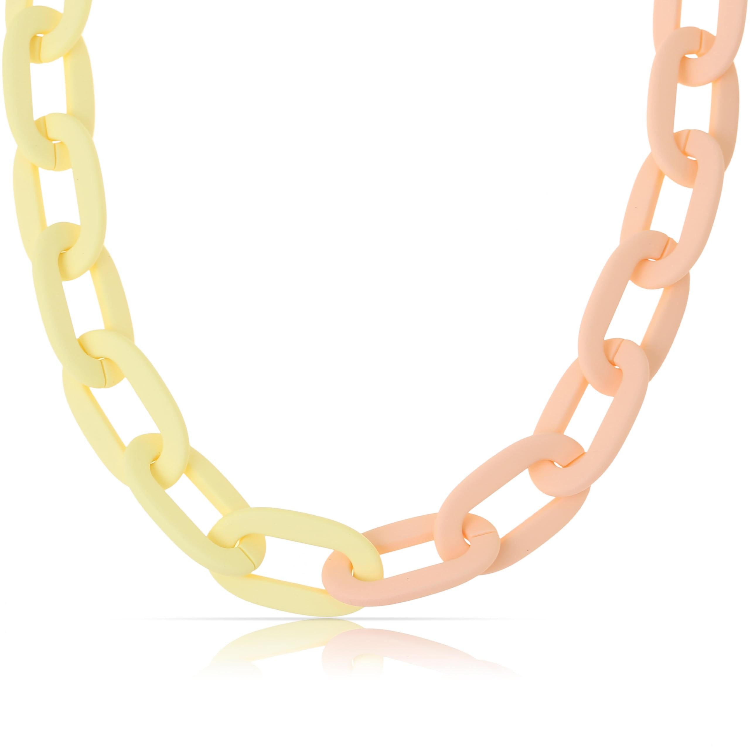 Gliederkette Große Glieder Halskette Damen Schwarz Raver Schmuck