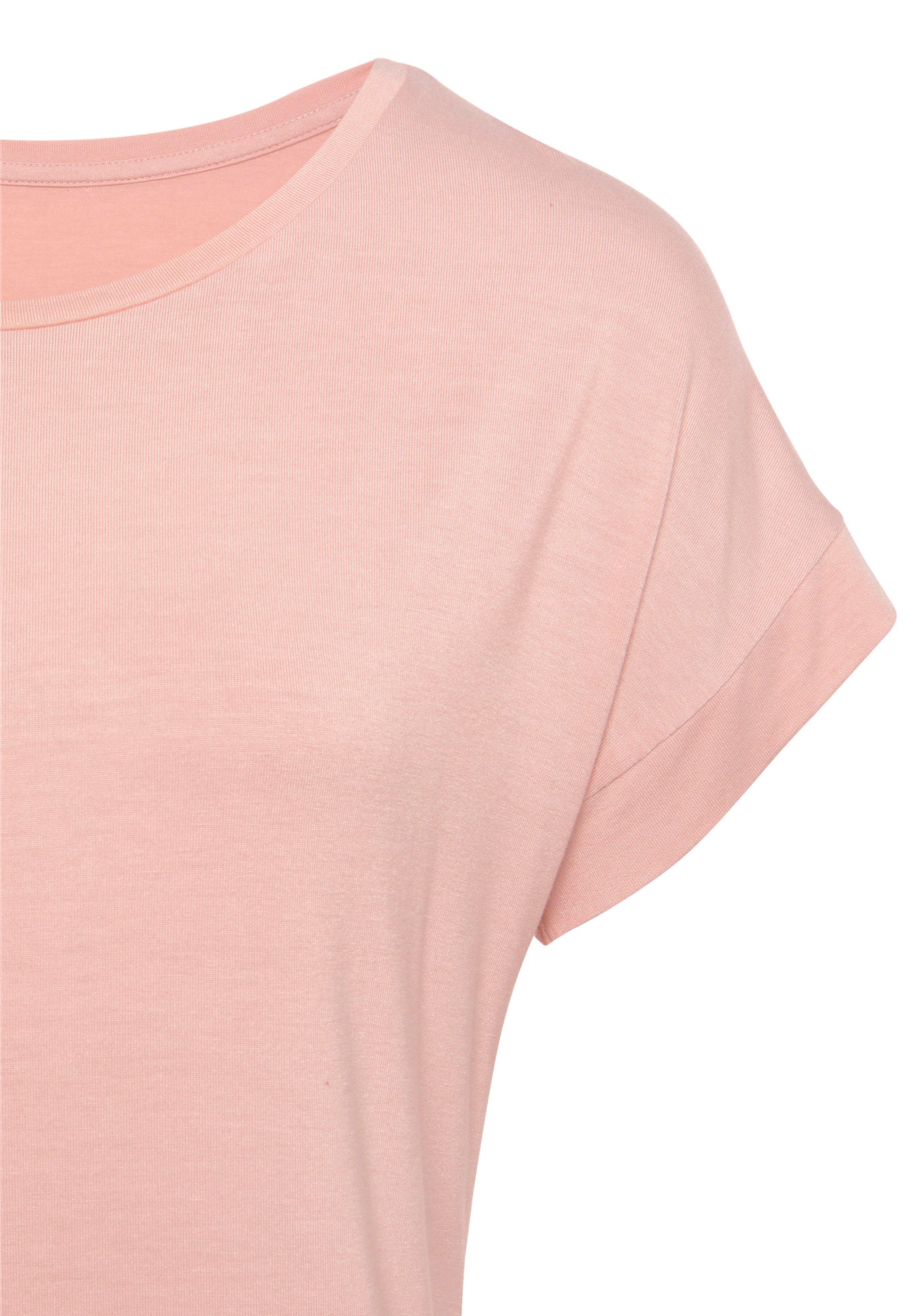 Vivance Kurzarmshirt mit Gummizug im Bund aus weichem Viskose-Stretch