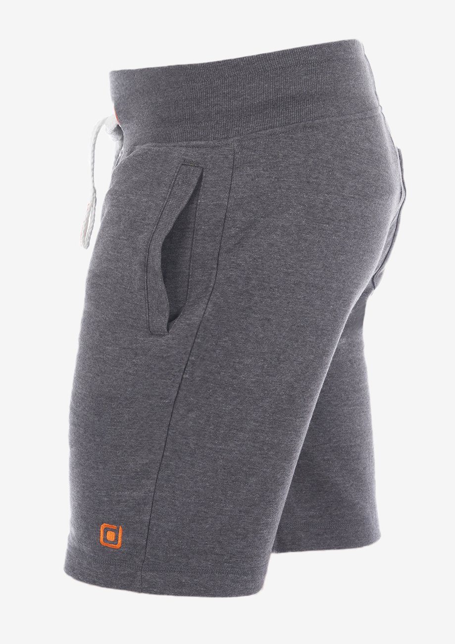 Fit Sportshorts (23300) Sweatshorts Middle Kordelzug Bermudashort Regular Grey RIVMoritz Herren riverso mit