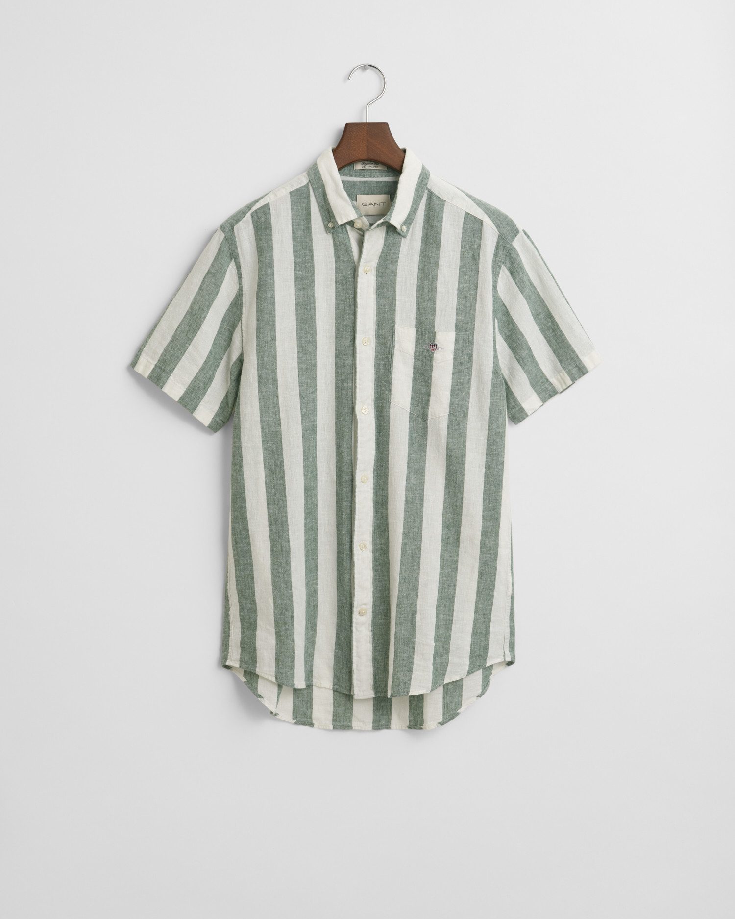 Gant Kurzarmhemd REG COTTON LINEN STRIPE SS SHIRT