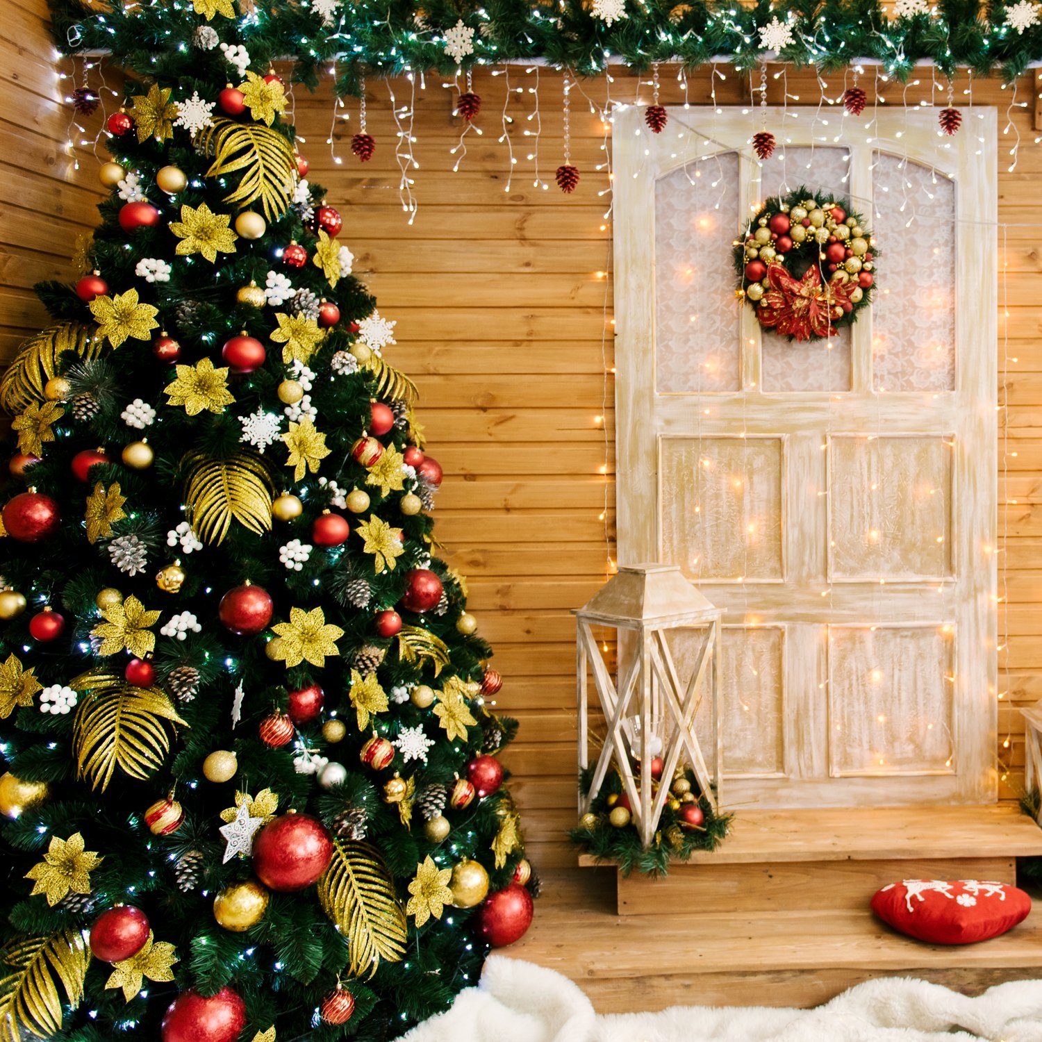 Salcar Künstlicher Weihnachtsbaum PVC Weihnachtsbaum Künstlich Tannenbaum Christbaum mit Metallständer, mit Automatisches Aufklappsystem, 210cm mit 868 Spitzen