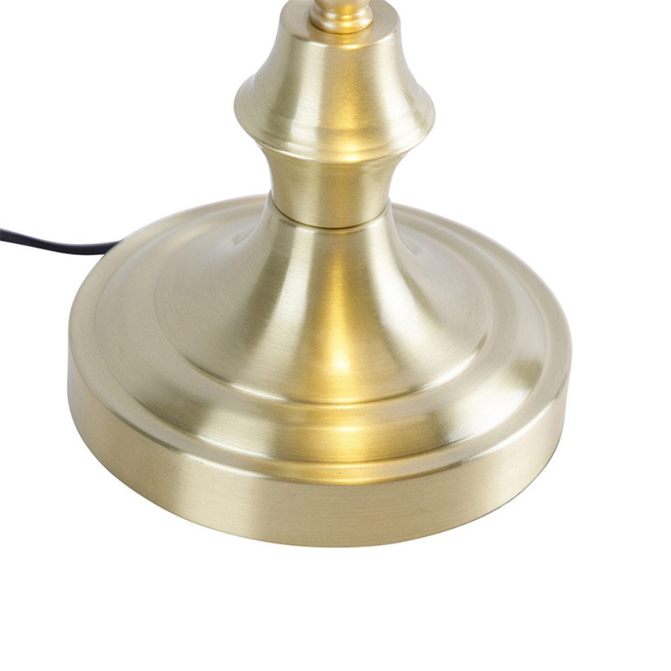 Qazqa LED Schreibtischlampe Banker, ohne Leuchtmittel, Warmweiß, QAZQA Büro lampe, e27, gold, Glas, classic-antique – Bild 5 von 5