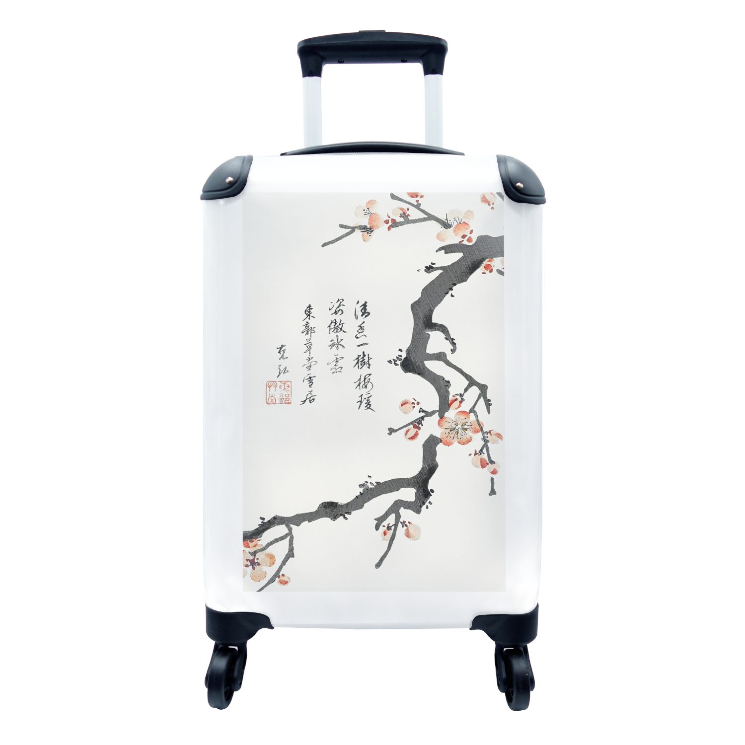 MuchoWow Handgepäckkoffer Blumen - rollen, 4 Sakura Japan - Reisetasche Ferien, mit - Handgepäck Rollen, Reisekoffer Jahrgang, für Trolley