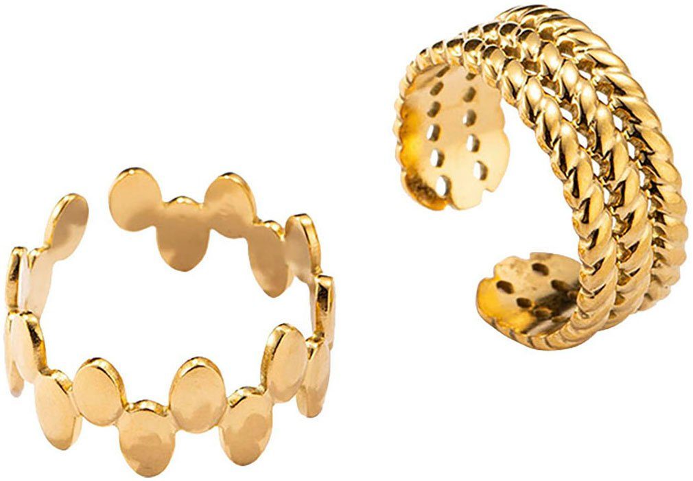 Firetti Ring-Set Multipack Schmuck Geschenk Damenring (Set, 2-tlg), Made in Germany