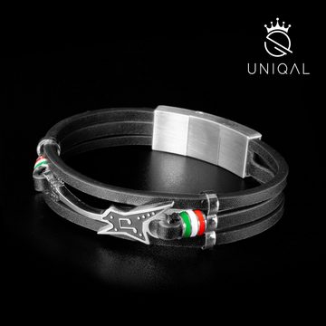 UNIQAL.de Lederarmband Lederarmband Herren "ROCK GUITAR " (Edelstahl, Echtleder, Casual Style, handgefertigt)