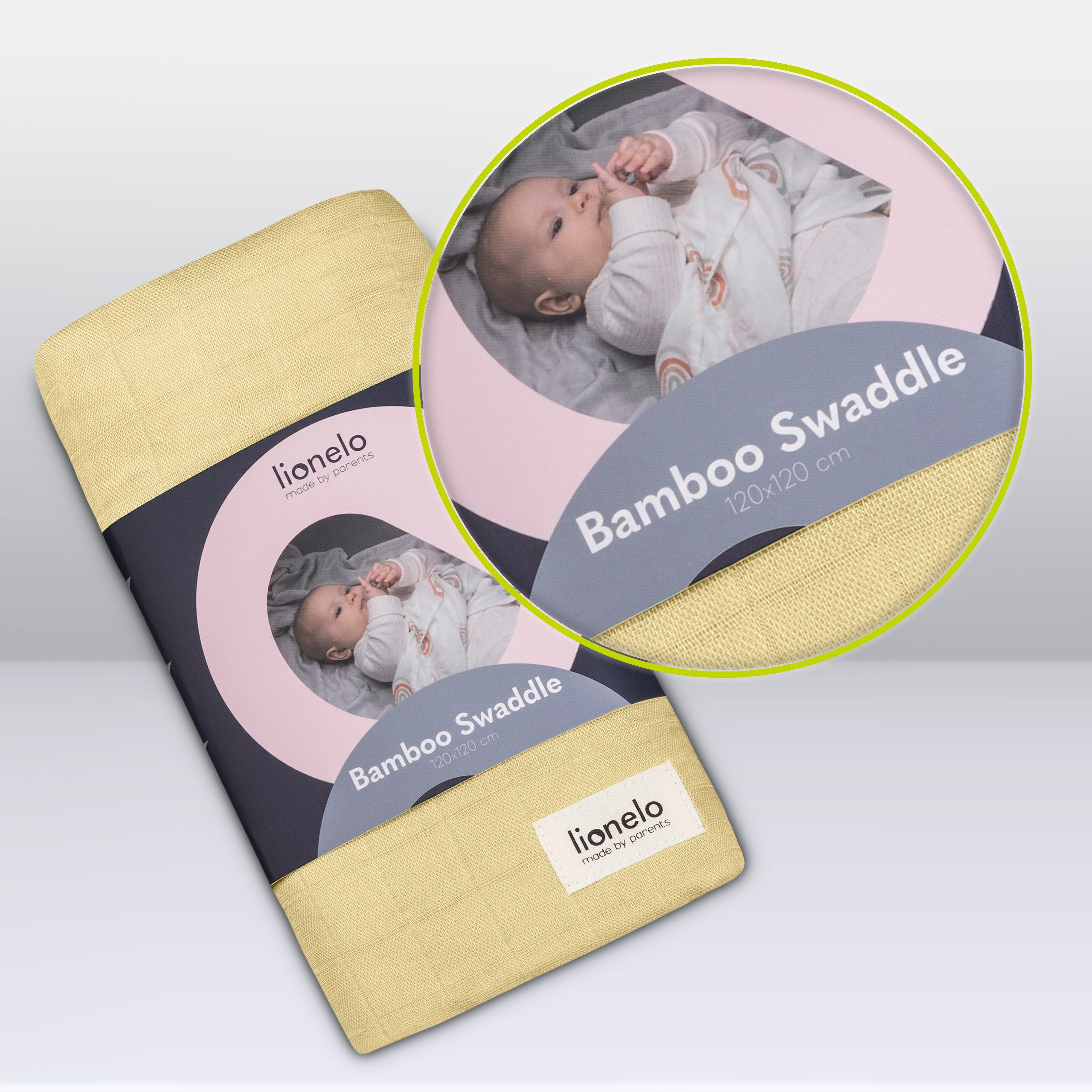 Kinderdecke BAMBOO SWADDLE GREY STONE, lionelo, Antibakteriell, antimykotisch und antiallergisch Geruchsabweisend