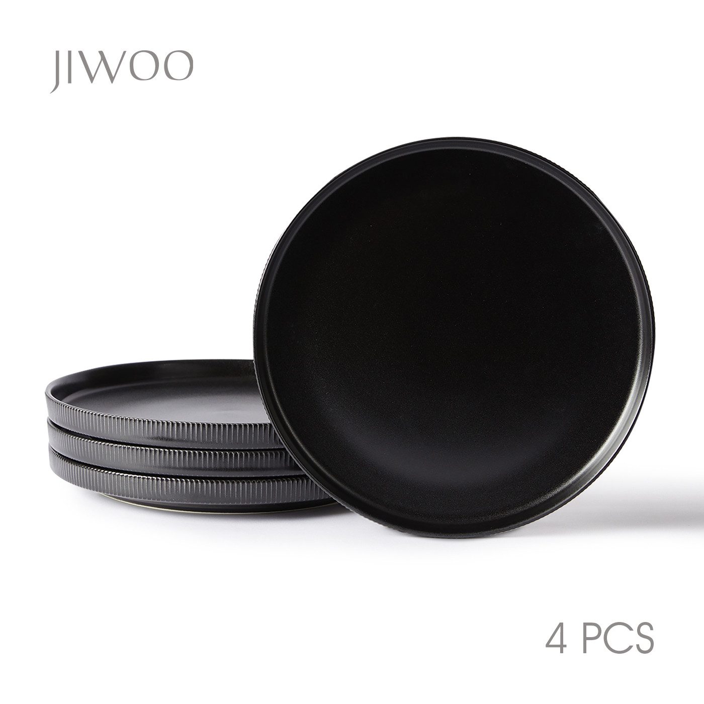 JIWOO Тарелки 4er,Ø25cm,Frühstücksteller,Vorspeisenteller,Salatteller,Gemüseteller, (4 St), Keramik,Mikrowellen-und spülmaschinenfest,Matt,Ø25cm