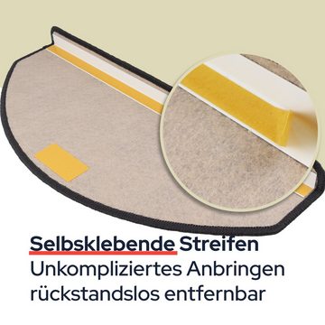 Stufenmatte NATURA - Anthrazit, Hochwertige, Rutschhemmend, Stilvolles Design, Primaflor-Ideen in Textil, rechteckig abgerundet, Höhe: 4 mm