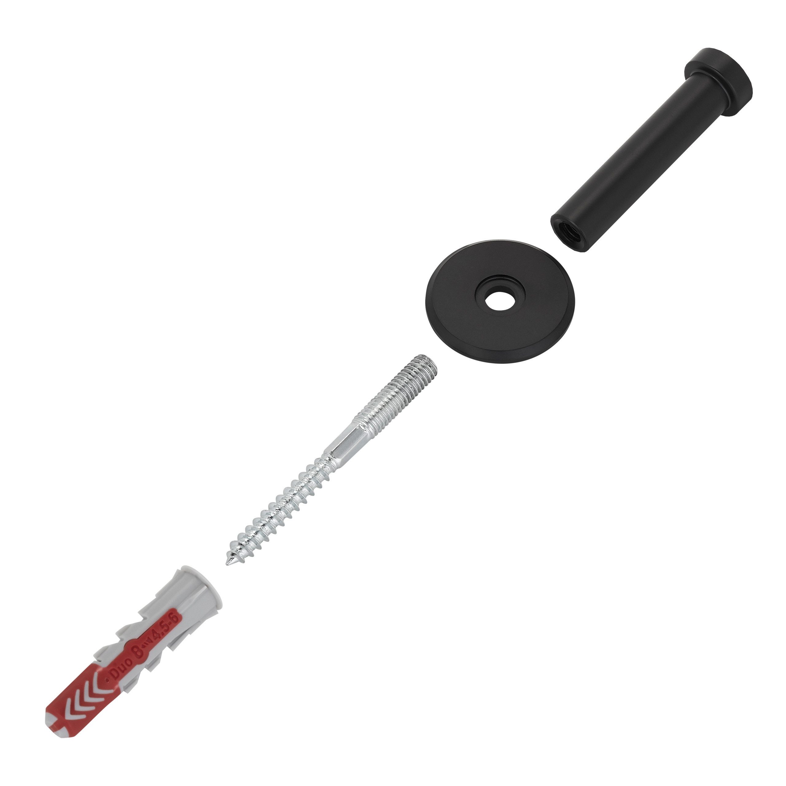 SO-TECH® Kleiderhaken Garderobenhaken TALEA Edelstahl massiv inkl. Montagematerial, (1-St), Ø 10 / 15 mm, Länge 50 mm, Gesamtlänge 53 mm, schwarz matt – Bild 2 von 5
