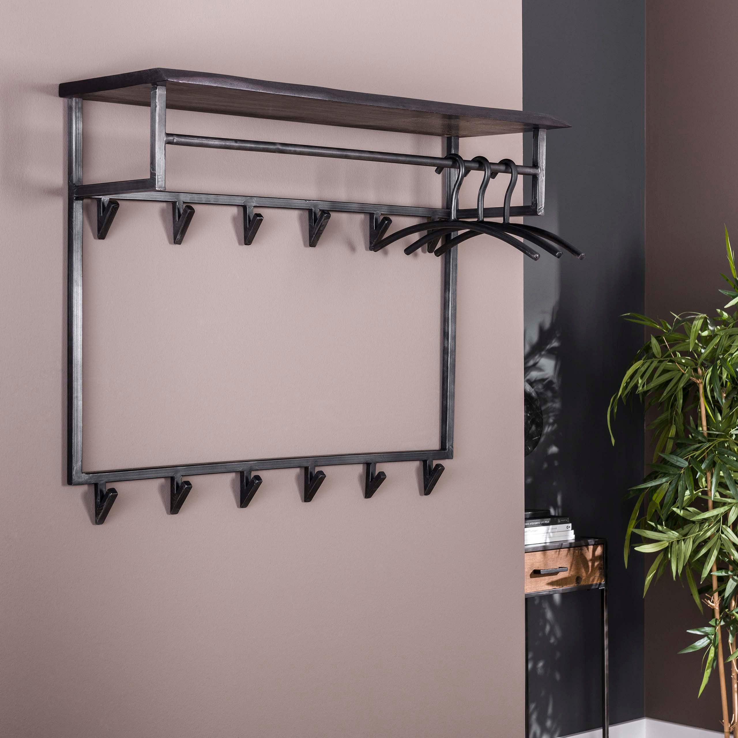 Sitheim-Europe Garderobe Garderobe „Yucon“ hoch mit Hutablage – Massive Akazie schwarz (1 St)