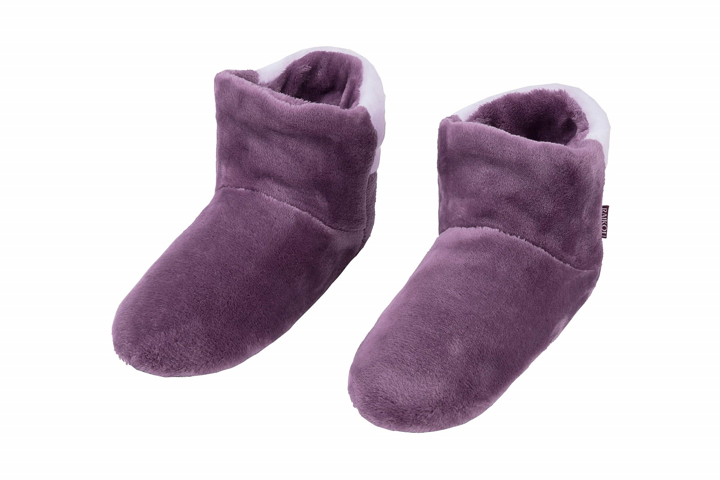 RAIKOU Cosy Shoe Pantoffel Stiefel für Damen, Herren aus Micro Flausch Hausschuh (Super Flauschige) weiche Flanellgewebe, mit ABS und rutschfester Sohle Lila