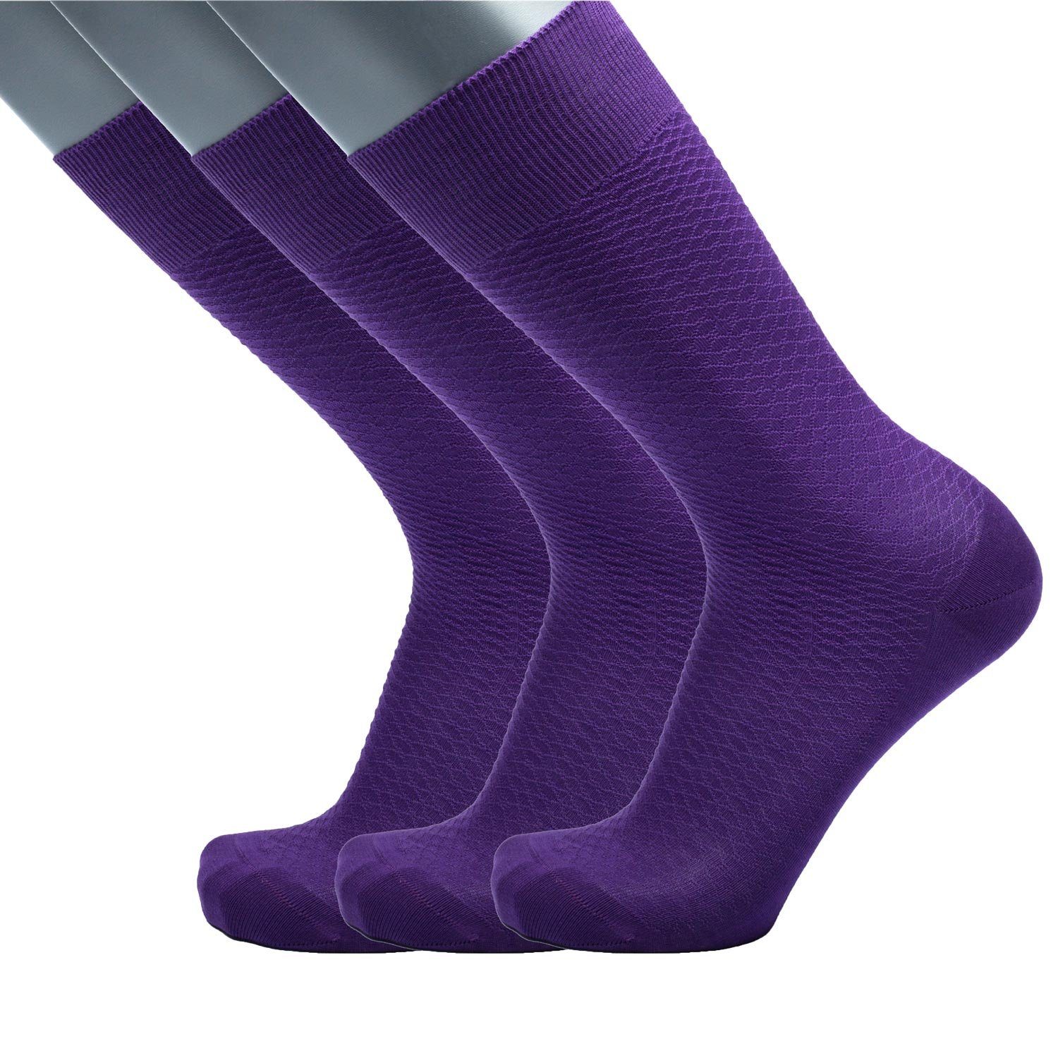 Classic Socken 3er - Ultra Packung, Violet aus (3er BGENTS Socken reiner Frankfurt Packung) Businesssocken merzerisierter 3er Baumwolle