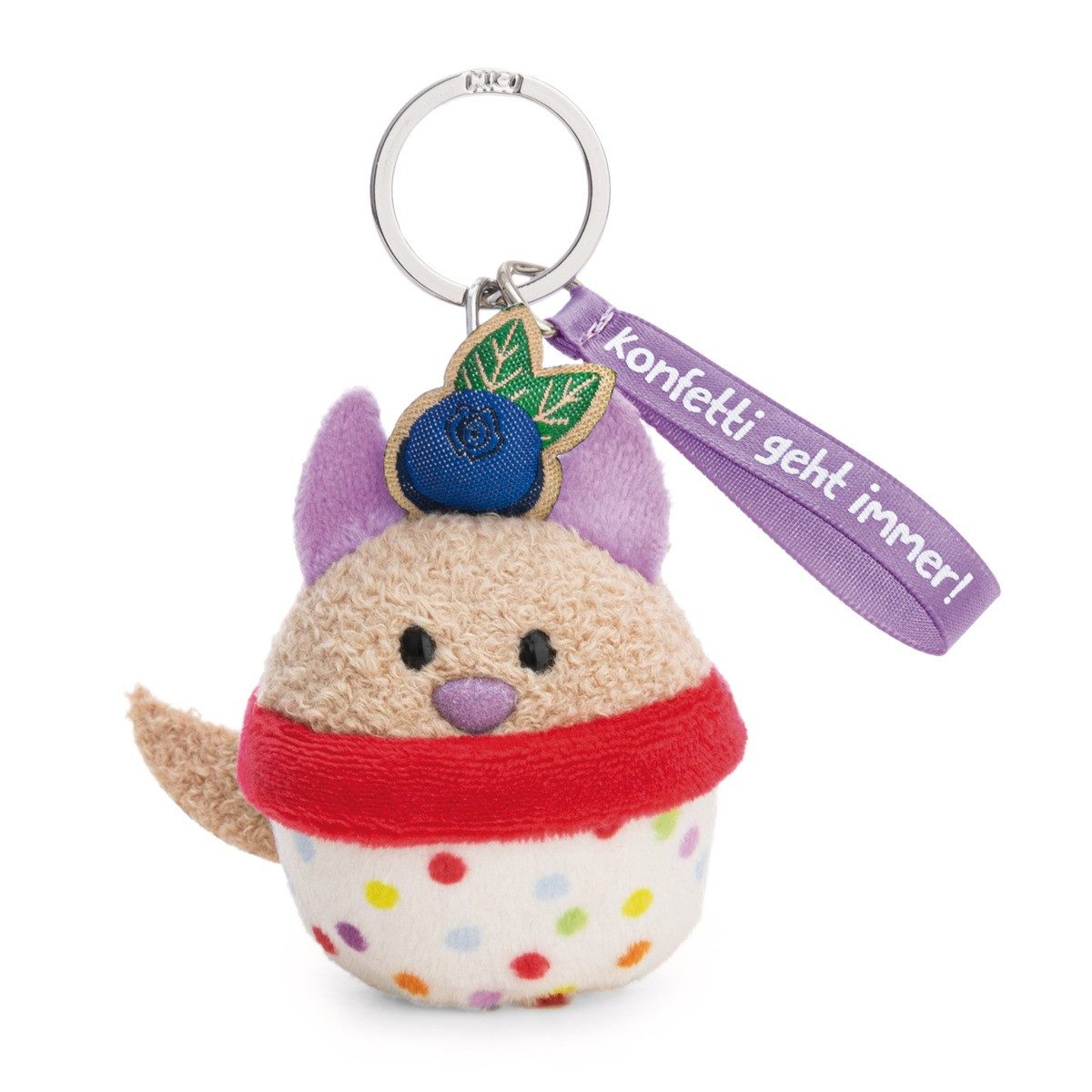 Schlüsselanhänger NICI Schlüsselanhänger Hund Cupcake Konfetti geht immer! beige 7cm