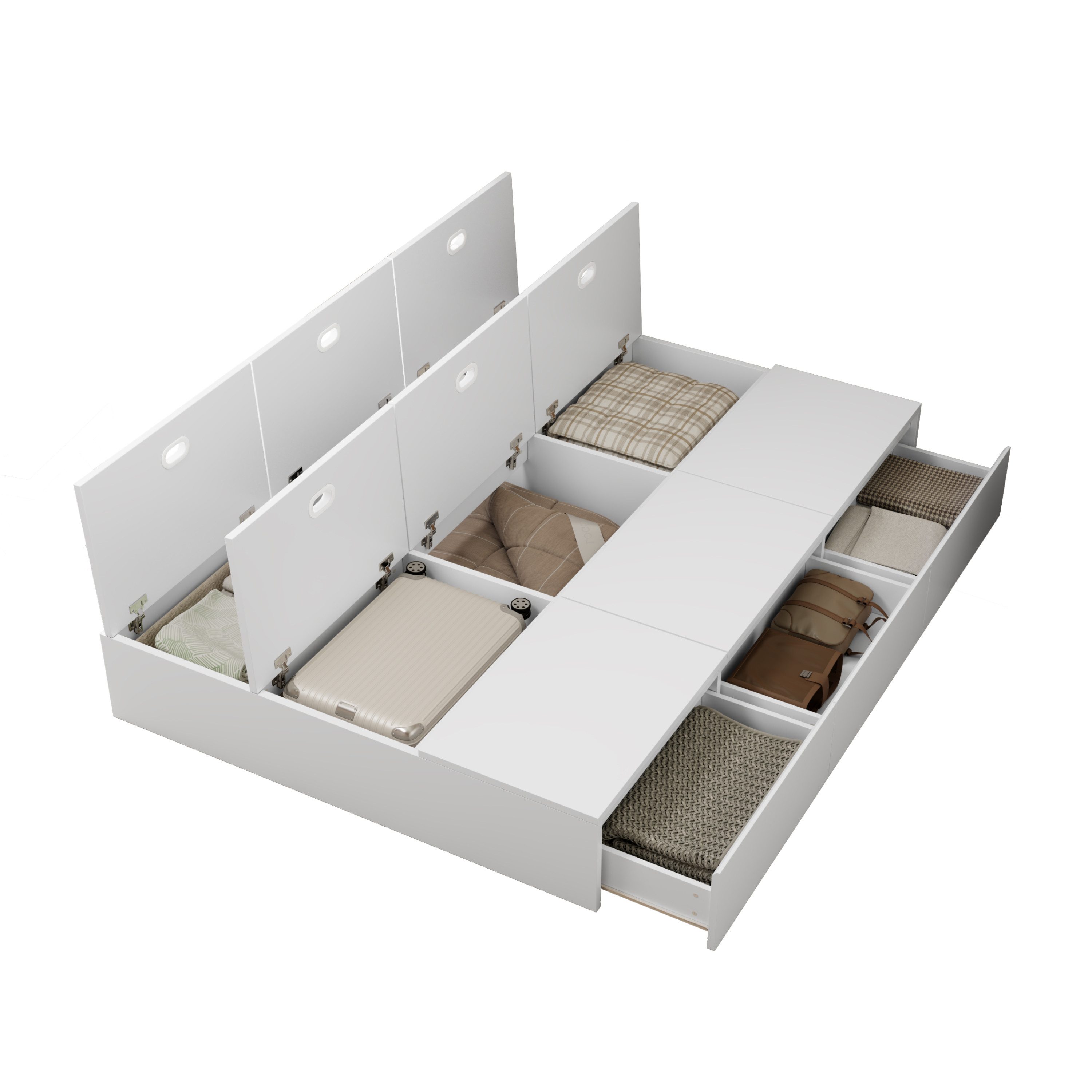 BlingBin Holzbett Stauraumbett Palettenbett Doppelbett Funktionsbett Massiv günstig online kaufen