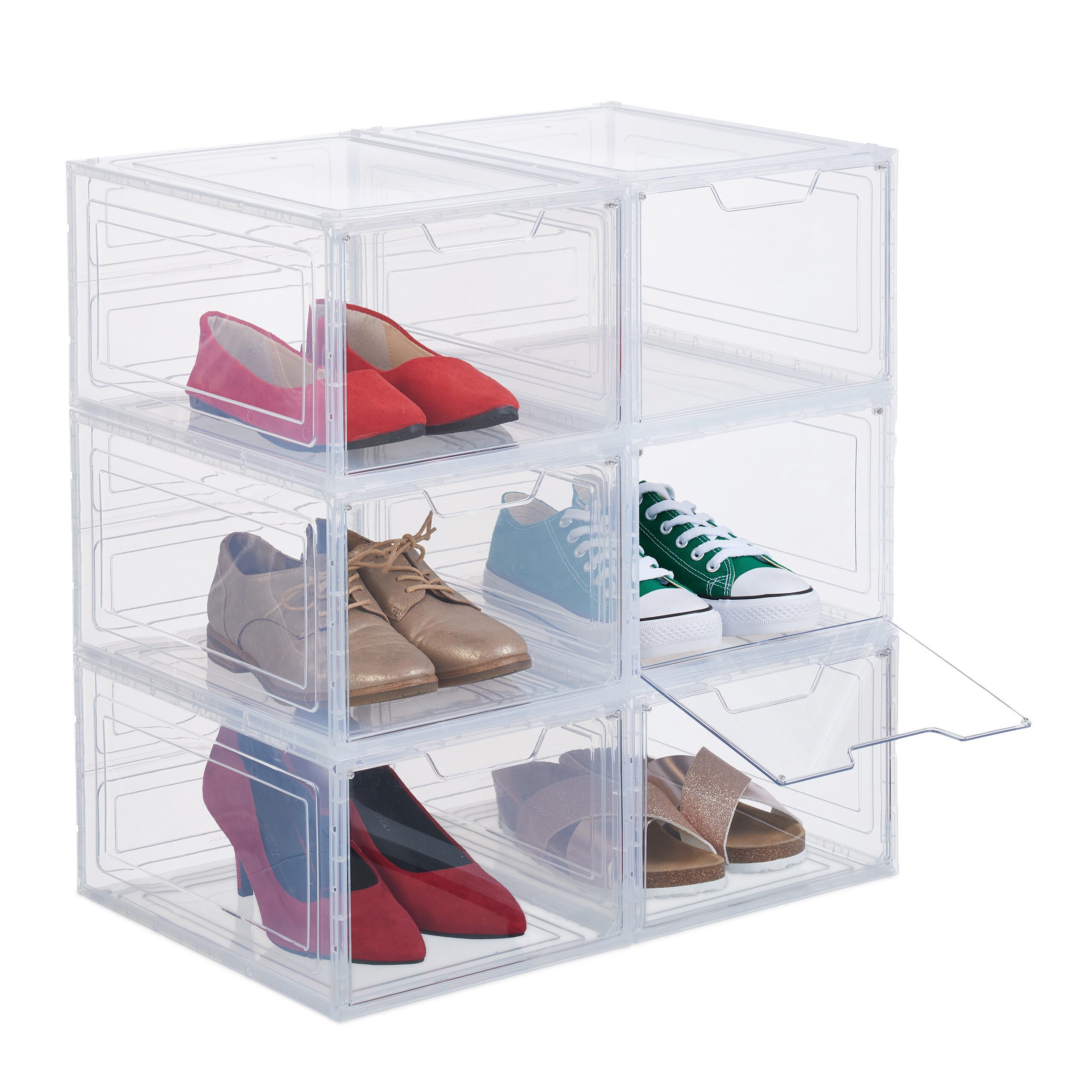 relaxdays Schuhbox 6er Pack Schuhboxen (Set, 6 St., 6er Set)