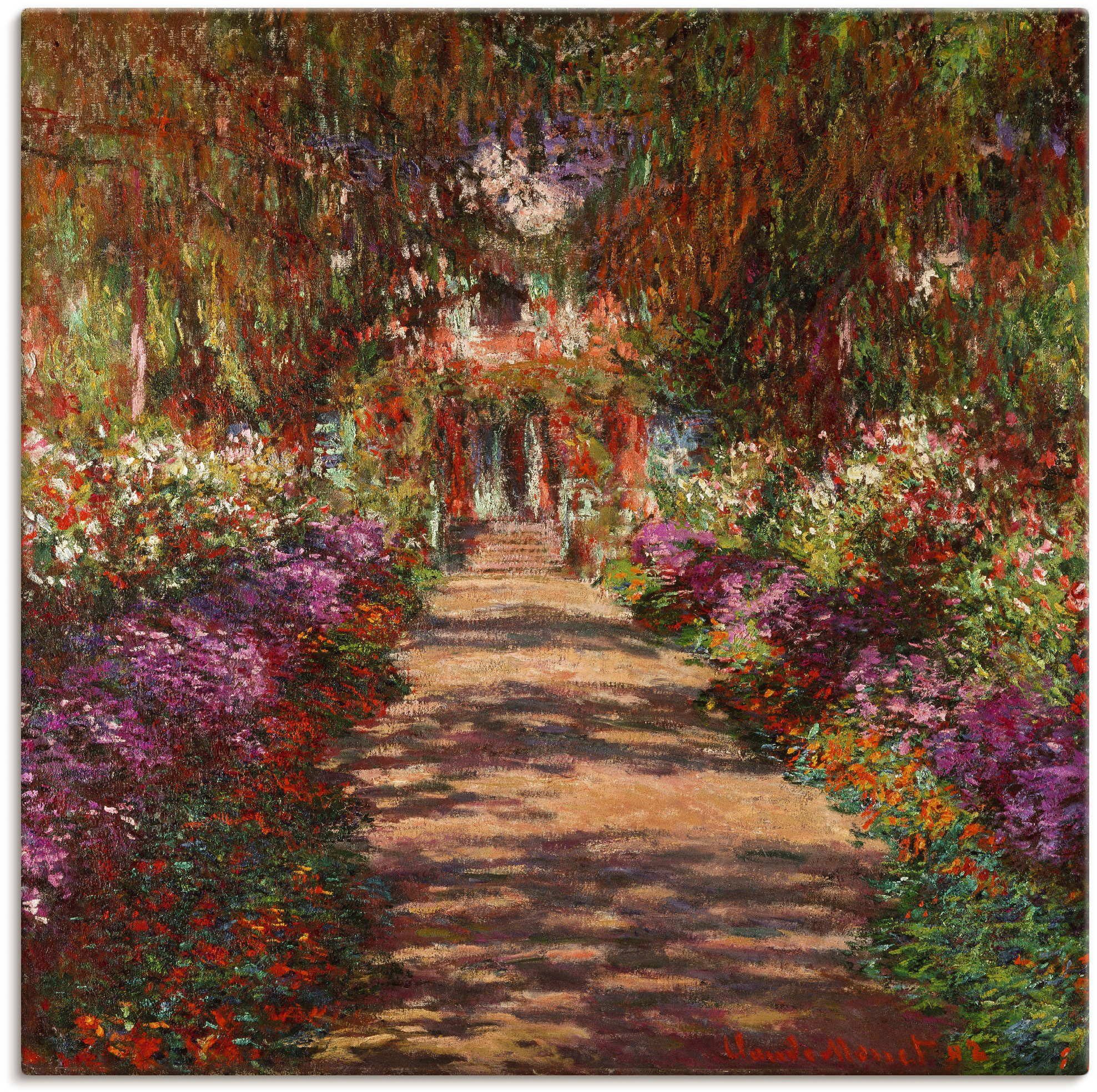 Artland Wandbild Weg in Monets Garten in Giverny. 1902, Garten (1 St), als Alubild, Leinwandbild in verschied. Größen