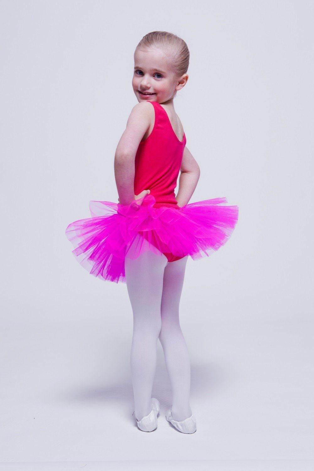 tanzmuster Tüllrock Ballett Tuturock Tutu aus Bund mit Baumwolle aus Pia Ballettrock Tüll pink