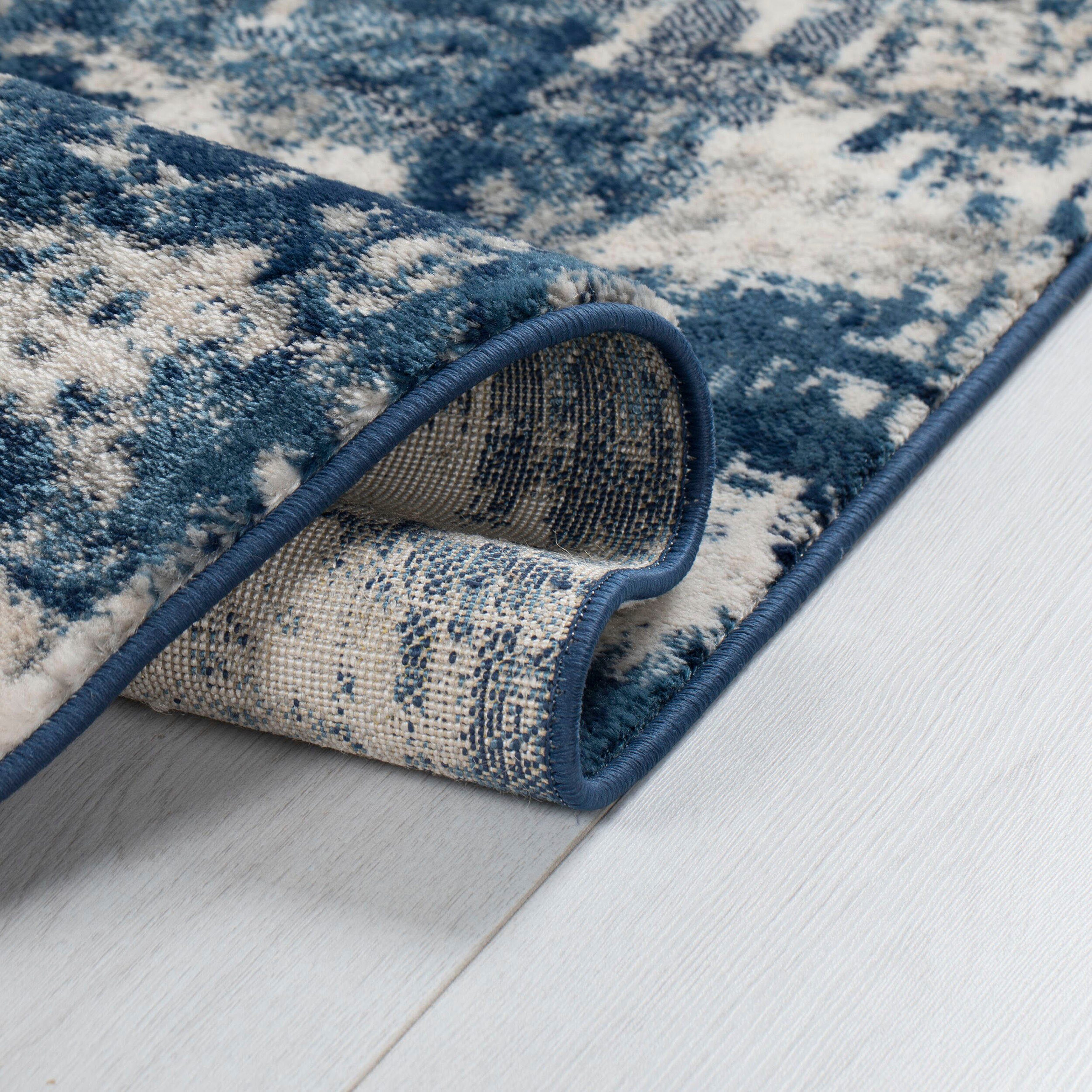 Teppich Wonderlust, FLAIR Höhe: fußbodenheizungsgeeignet, rechteckig, 10 Design, Abstrakt dunkelblau Vintage mehrfarbig, RUGS, mm