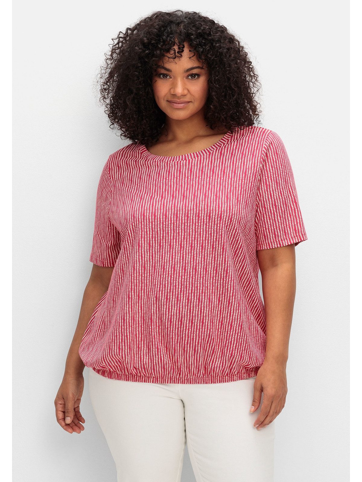 Sheego Rundhalsshirt Große Größen mit Minimal-Druck günstig online kaufen
