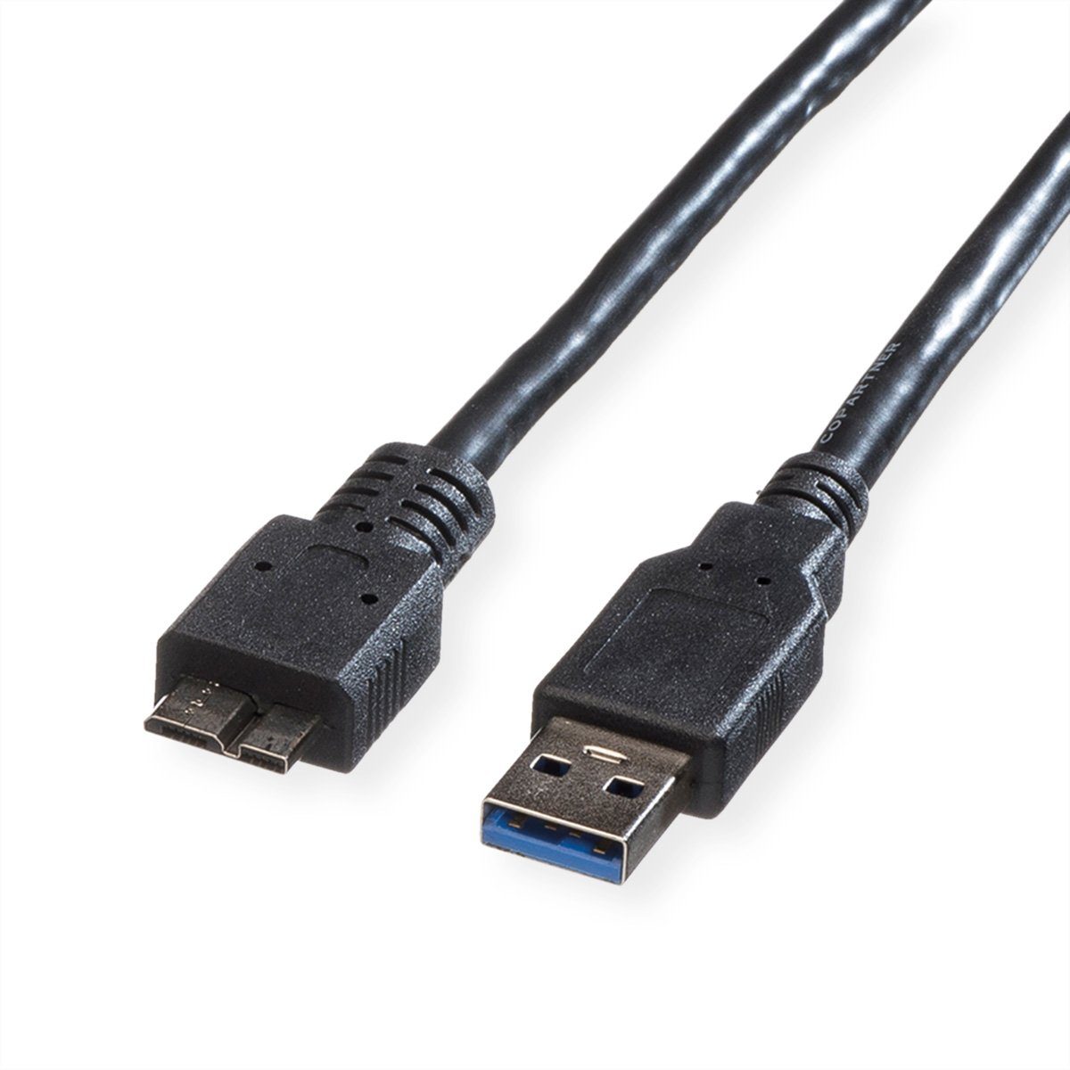 ROLINE USB 3.2 Gen 1 Kabel, A ST - Micro B ST USB-Kabel, USB 3 Typ A Männlich (Stecker), USB 3 Typ Micro B Männlich (Stecker) (200.0 cm)