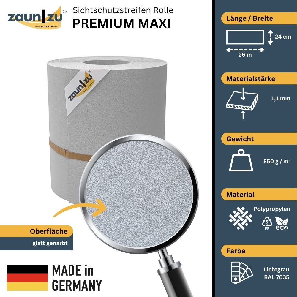 zaunzu Sichtschutzstreifen Premium Maxi für Doppelstabmatten günstig online kaufen