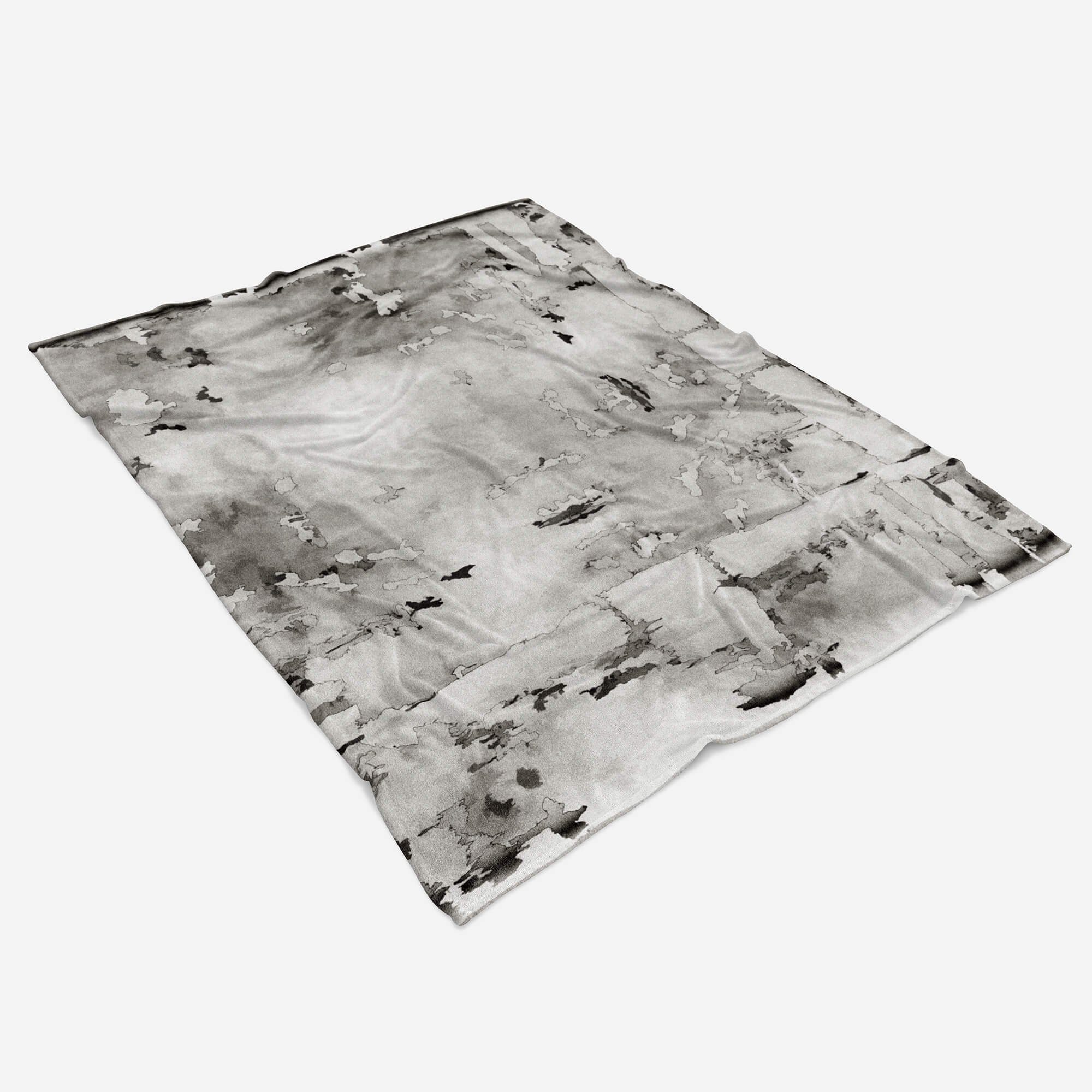 Handtuch Art Saunatuch Baumwolle-Polyester-Mix Handtuch Kuscheldecke Grau (1-St), mit Abstrakt Auffallend, Sinus Strandhandtuch Fotomotiv Handtücher