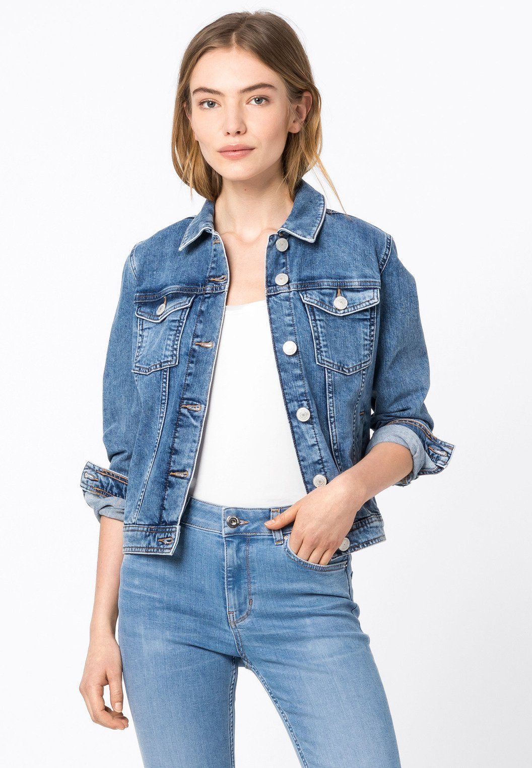 HALLHUBER Jeansjacke Jeansjacke, Jeansjacke mit leicht überschnittener  Passform online kaufen | OTTO