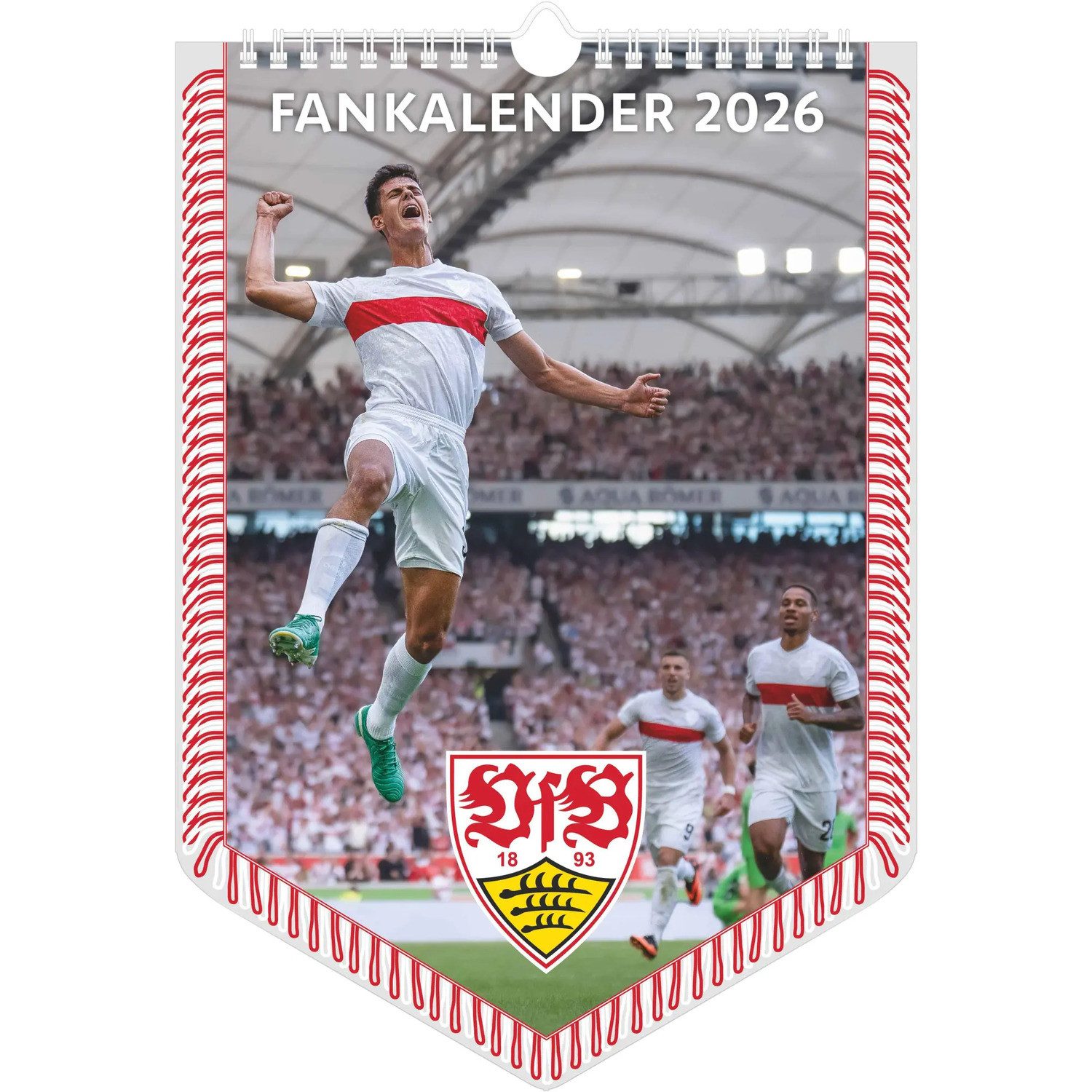 NEUMANN Настенный календарь VfB Stuttgart 2026 - Bannerkalender - Fan-Kalender -...