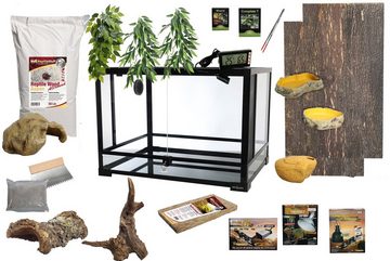 M&S Reptilien Terrarium Komplettset DELUXE: Für Leopardgeckos (100x50x50cm)