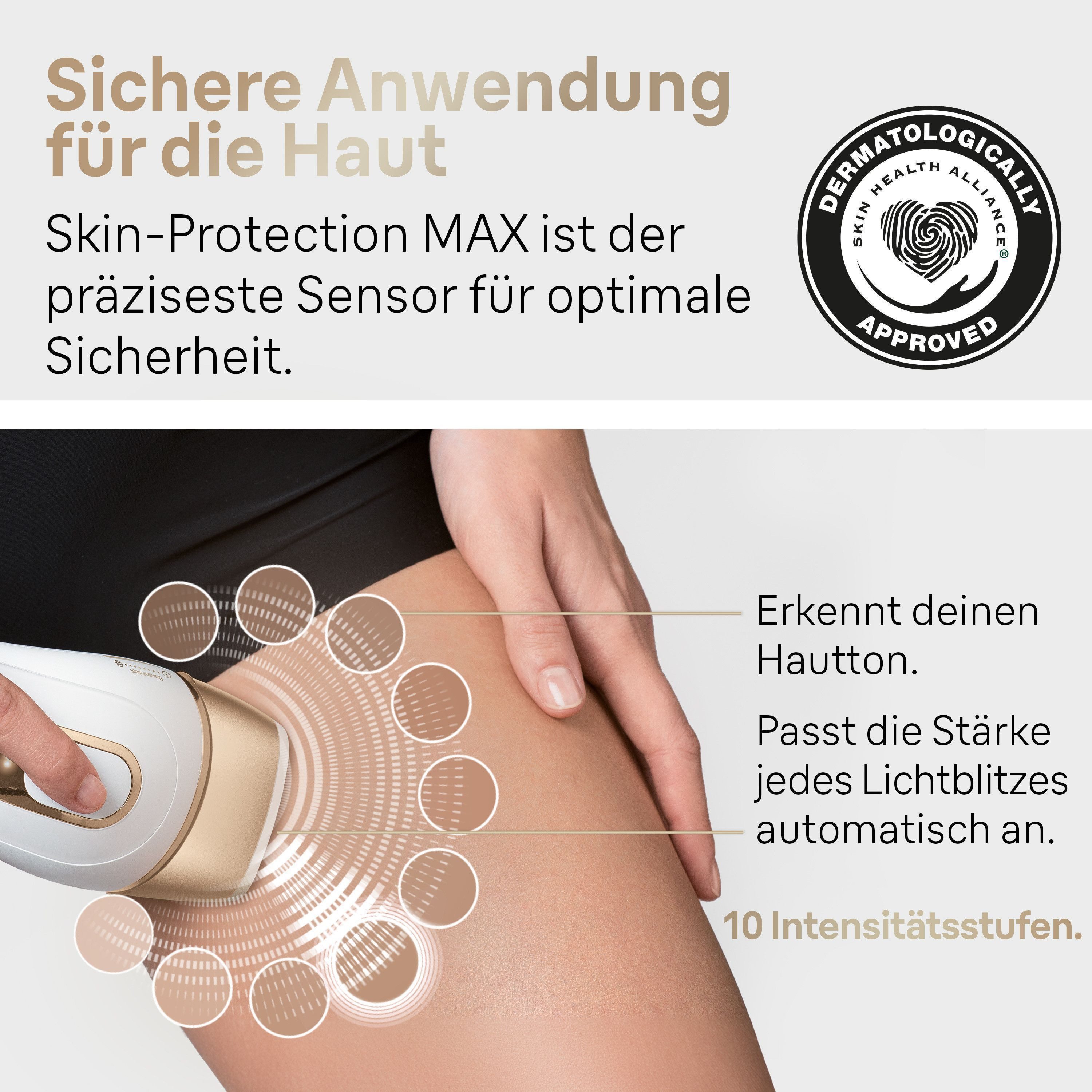 Braun IPL-Haarentferner Silk·expert Pro 5 PL5431 (Modell 2026) PL5262 (Modell 2025), pro Minute bis zu 125 Lichtimpulse, 3 Aufsätze, Aufbewahrungstasche, Venus  – Bild 5 von 5