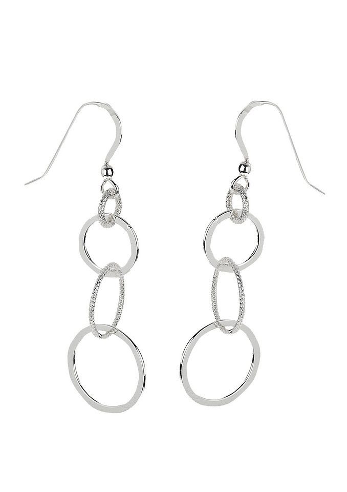 Paar Ohrhänger Schmuck Geschenk Silber 925 Ohrschmuck Ohrhaken Kreis in Kreis