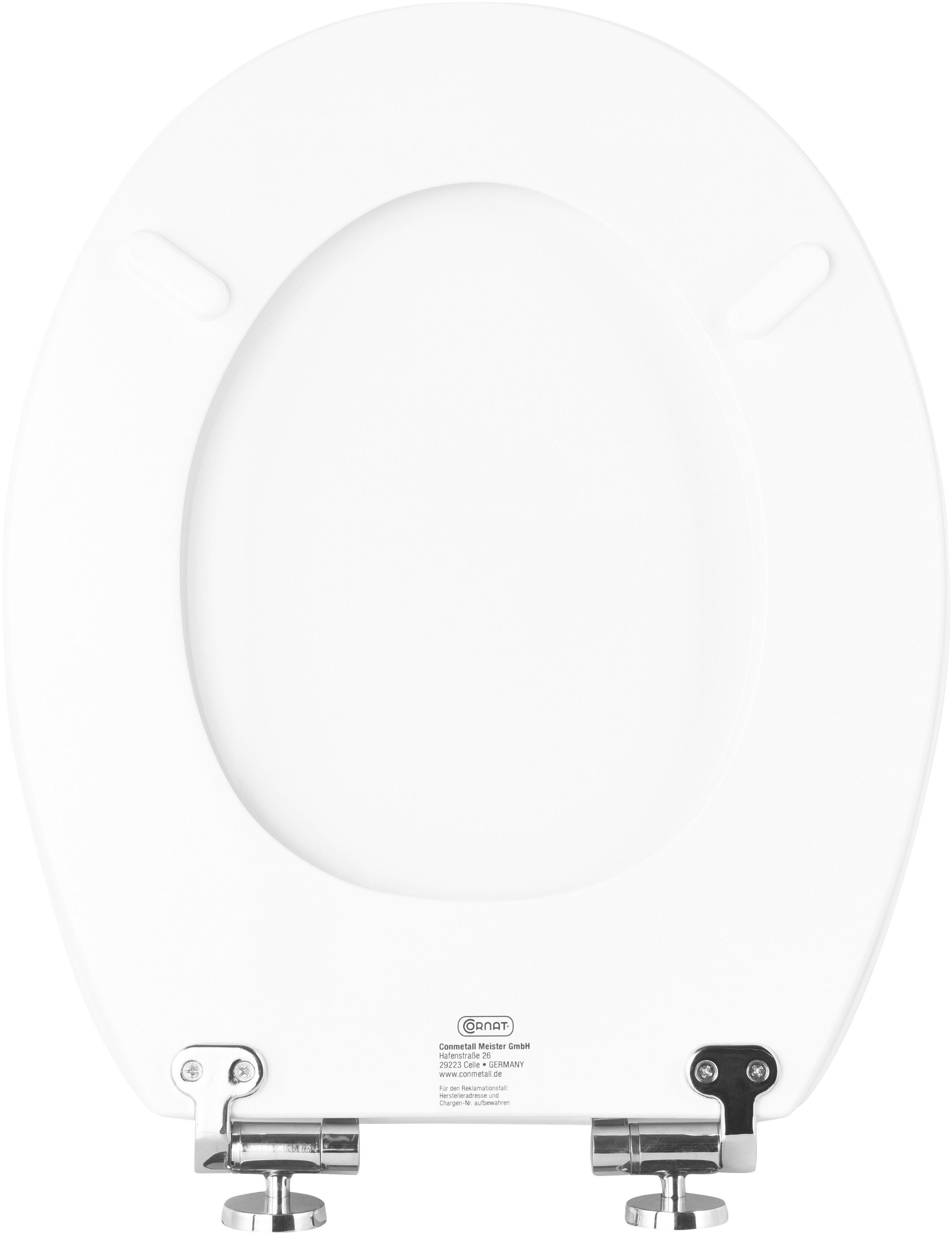 CORNAT WC-Sitz Ansprechendes Design - Hochwertiger Holzkern, Absenkautomatik & Schnellbefestigung - Komfortabel/ Toilettensitz
