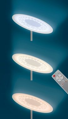 TRANGO LED Stehlampe, 1528 stufenlos dimmbar & Farbtemperatur einstellbar per Fernbedienung LED-Stehlampe in Rund 36 Watt – 3640 Lumen – 3000-6500K LED Modul *M&S* 180cm hoch schwenkbar & drehbar, modern & chic Standlampe, Wohnzimmer Leuchte, Deckenfluter