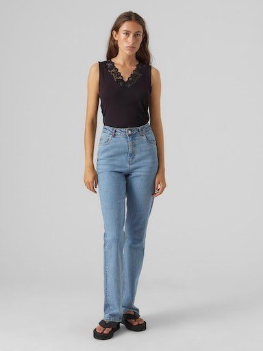VERO MODA Damen Crop Top – Einfarbiges Basic-Shirt Für Den Sommer